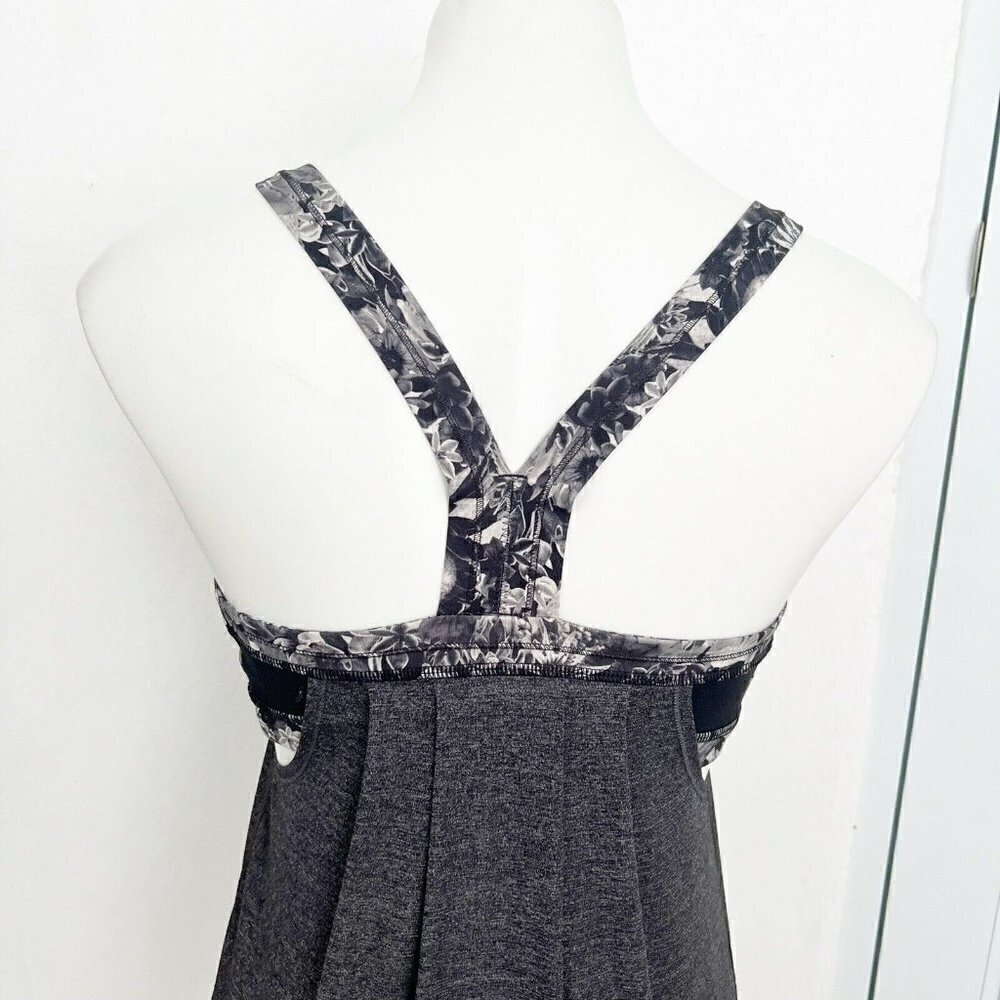 Lululemon muscle Tank top black gray Rest Less Flowabunga Size 6 - Picture 9 of 14